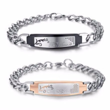 Personalized metal plate write on kids id identification bracelets